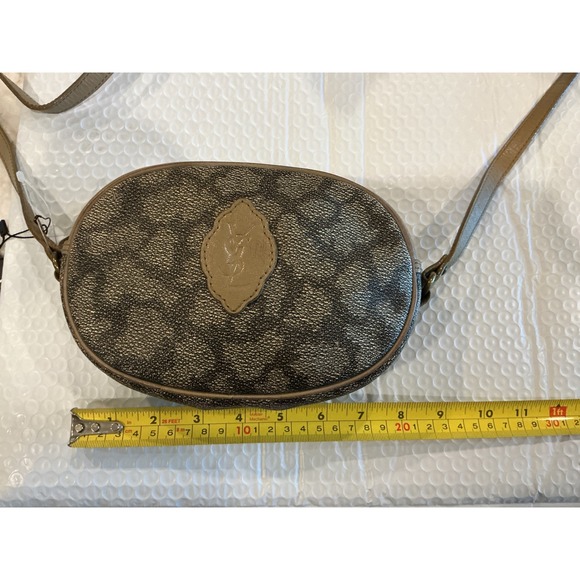 Yves Saint Laurent Handbags - Yves Saint Laurent YSL Monogram Giraffe Print Canvas Leather Crossbody Vintage